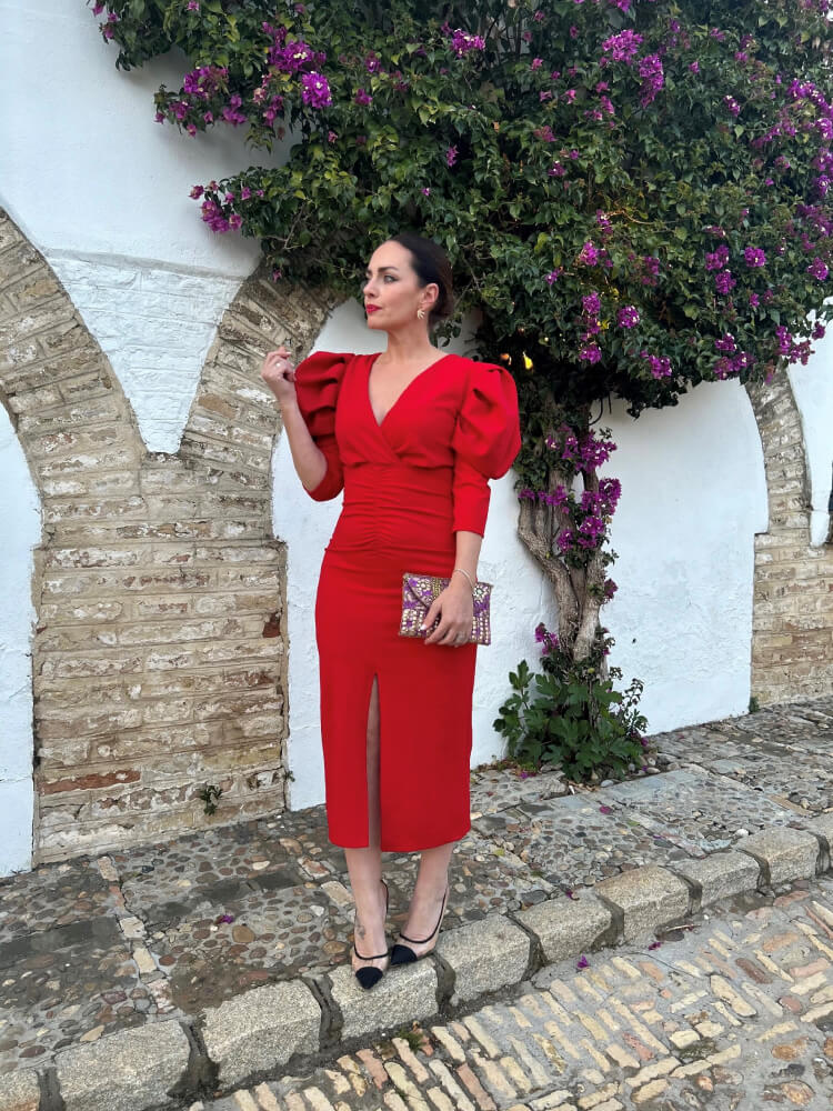 Vestido Rojo De Invitada De Boda