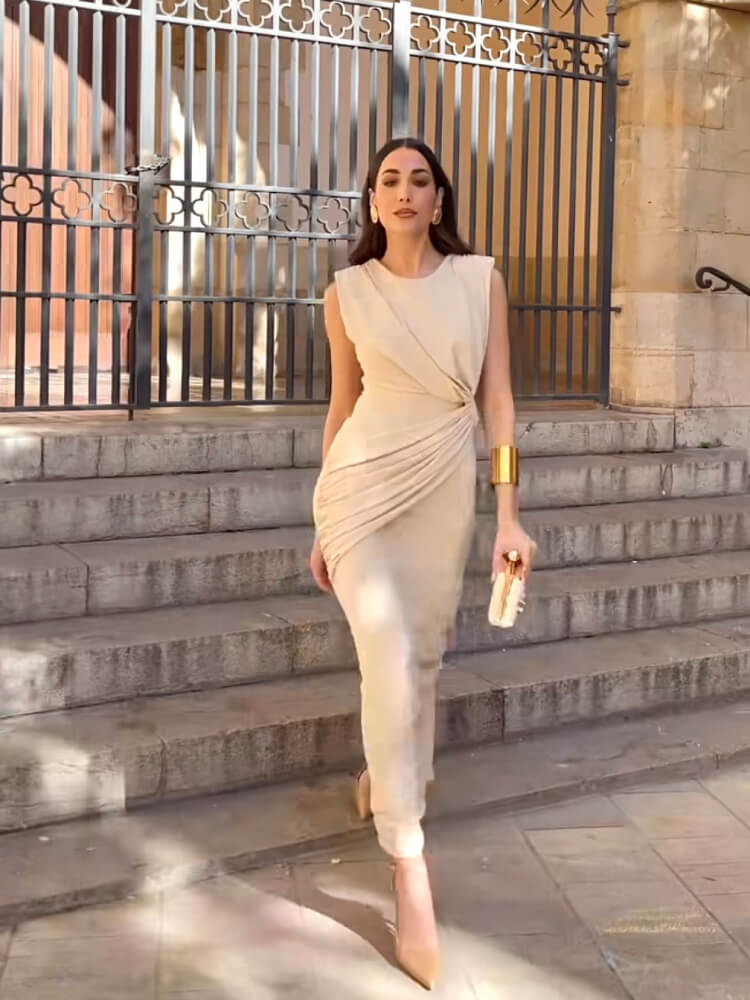 Elegante Vestido Elástico con Frunce