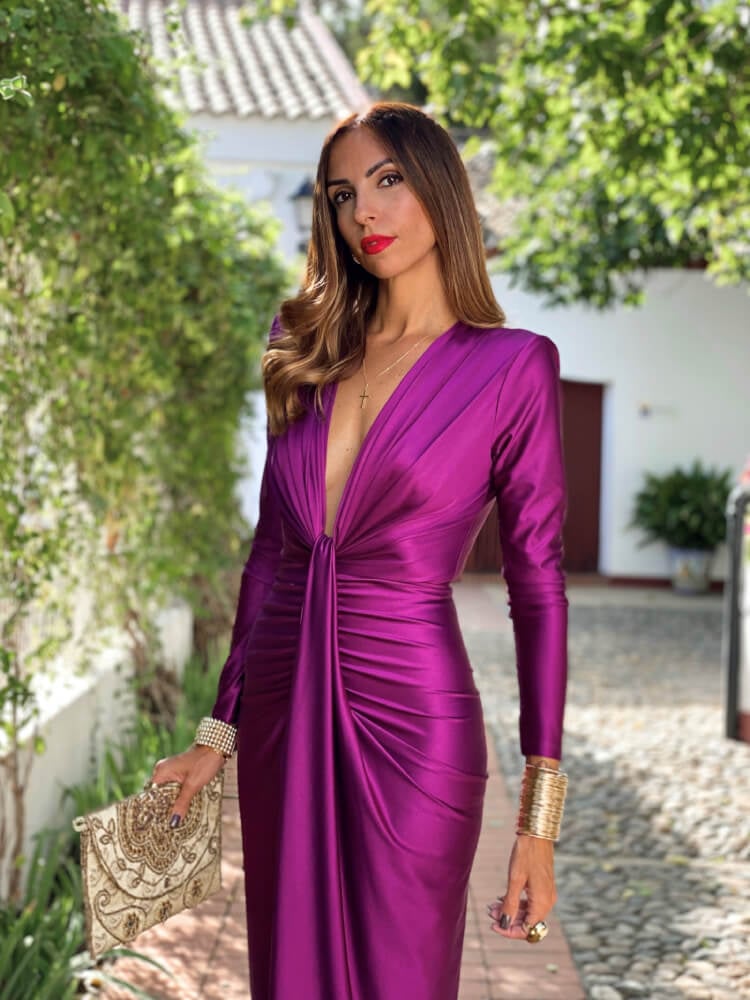 Vestido Fucsia de Punto Seda