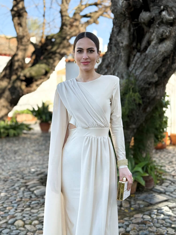 Vestido Beige de Licra Fría