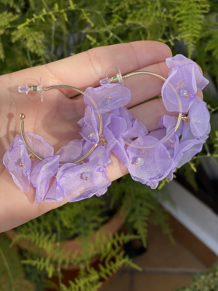 Pendientes De Aro Dorado Con Flores