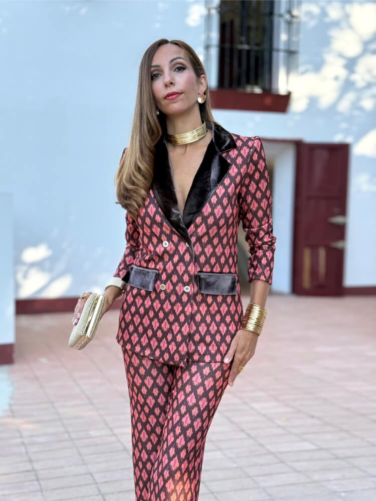 Conjunto Geométrico Con Blazer Y Pantalón