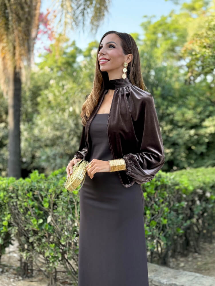 Vestido Marrón Dos Piezas