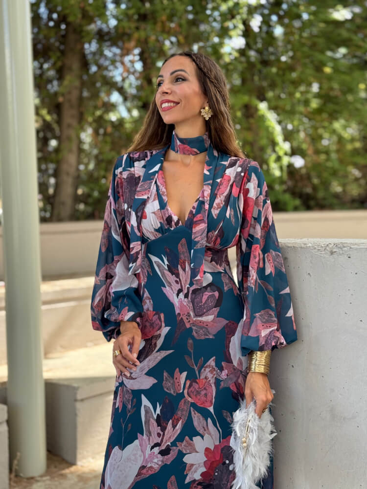 Vestido Largo Floral Elegante
