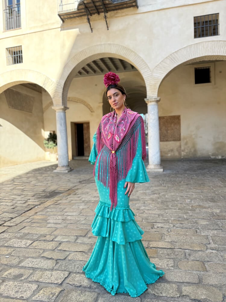 Traje De Flamenca En Crespón Elástico