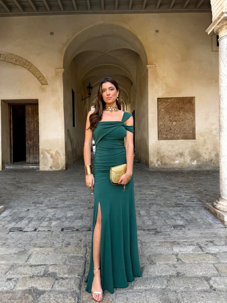Vestido Verde Botella Fluido