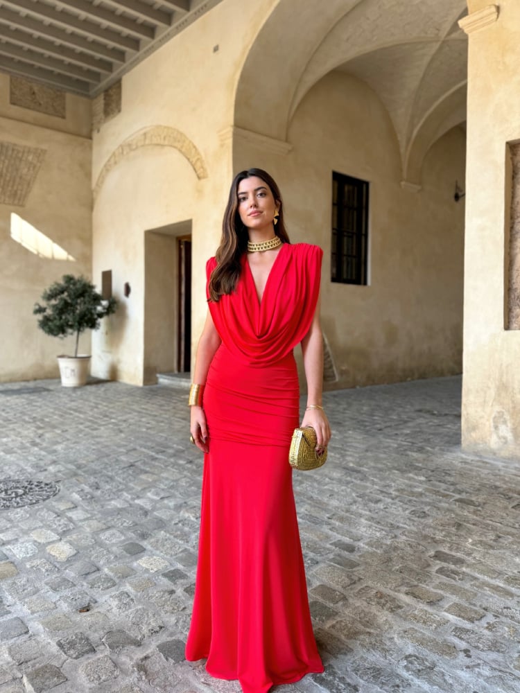 Vestido Rojo En Licra Frí