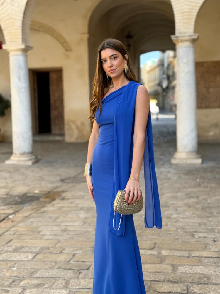 Vestido Azul Largo De Fiesta