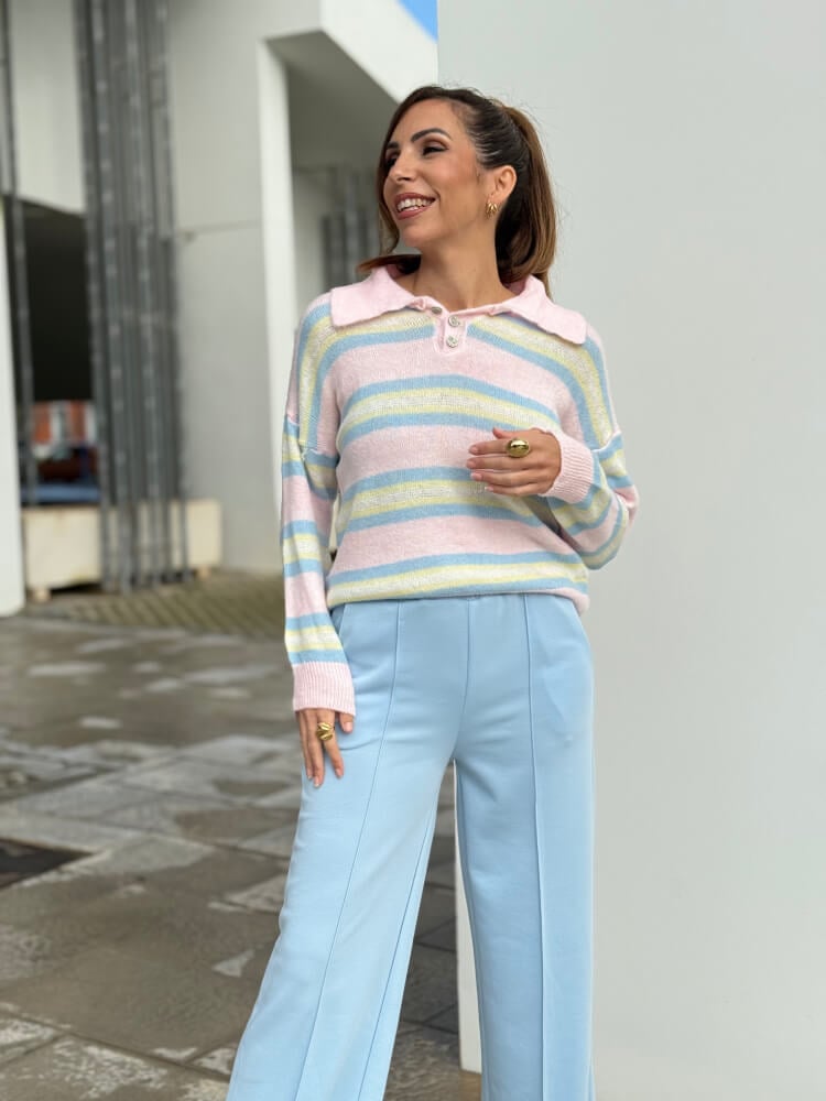 Jersey Rayas Pastel Tonos Suaves Mujer