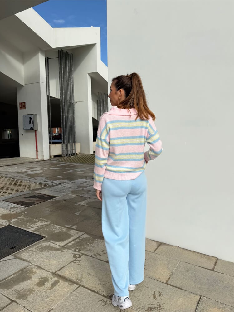 Jersey Rayas Pastel Look Casual Multicolor