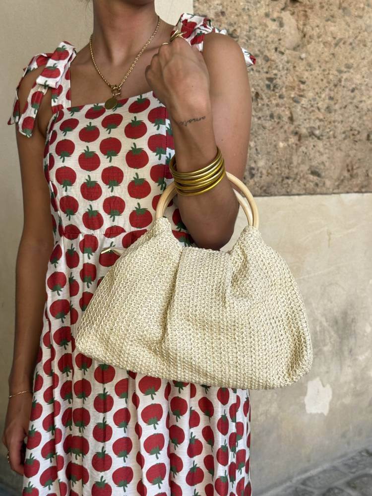 Bolso de mano beige