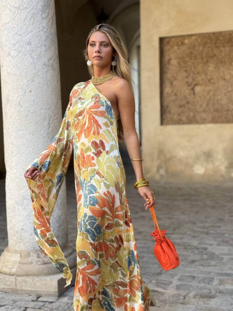 Vestido largo estampado floral