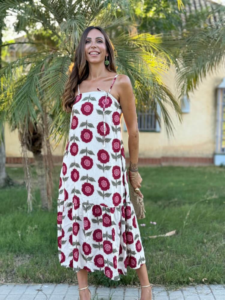 Vestido Tiranta Floral Volantón