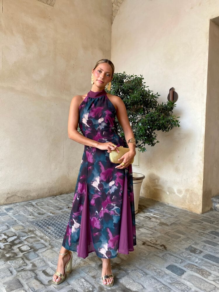 Vestido de gasa con vuelo